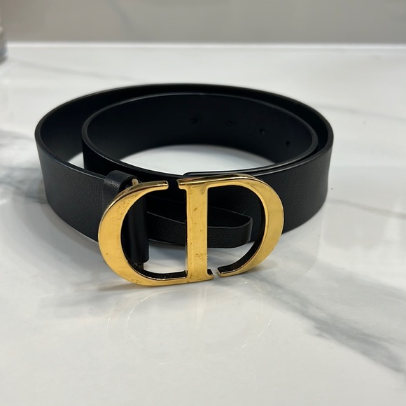 Dior Montaigne CD belt Gold-tone black leather width 1.5’’ size 75 - Picture 2 of 5